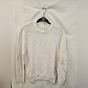 016 H&M White Knit Sweater Crew Neck